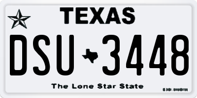 TX license plate DSU3448