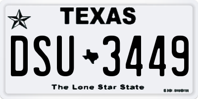 TX license plate DSU3449