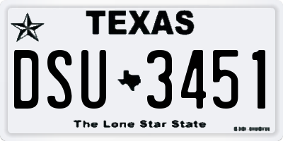 TX license plate DSU3451