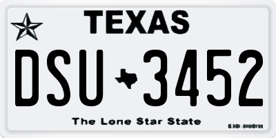 TX license plate DSU3452