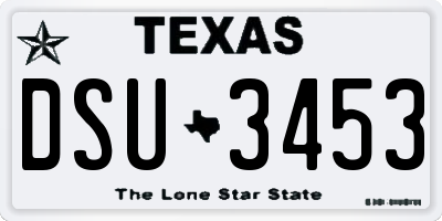 TX license plate DSU3453