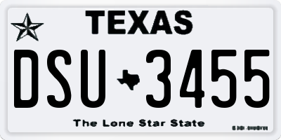 TX license plate DSU3455