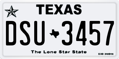 TX license plate DSU3457