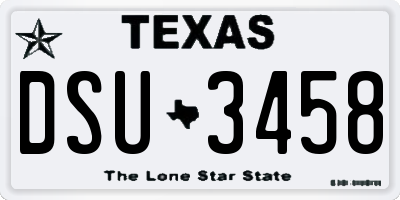 TX license plate DSU3458