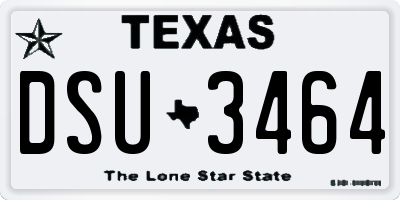 TX license plate DSU3464