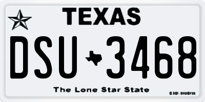 TX license plate DSU3468