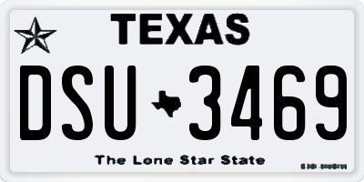 TX license plate DSU3469