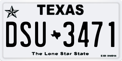 TX license plate DSU3471
