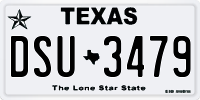 TX license plate DSU3479
