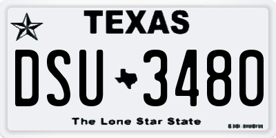 TX license plate DSU3480
