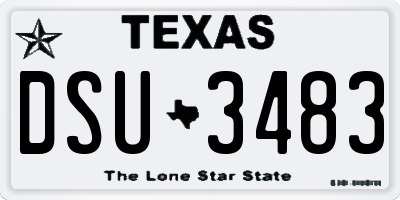 TX license plate DSU3483