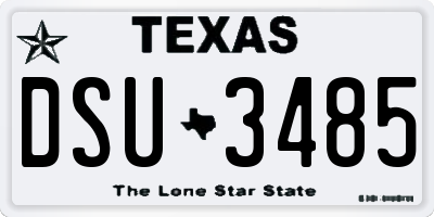 TX license plate DSU3485