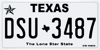 TX license plate DSU3487