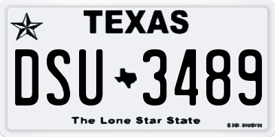 TX license plate DSU3489