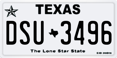 TX license plate DSU3496