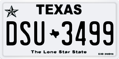 TX license plate DSU3499