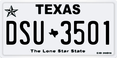 TX license plate DSU3501