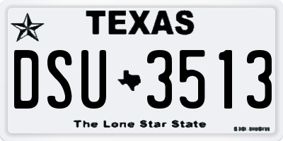 TX license plate DSU3513
