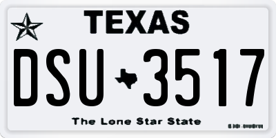 TX license plate DSU3517