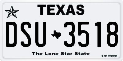 TX license plate DSU3518