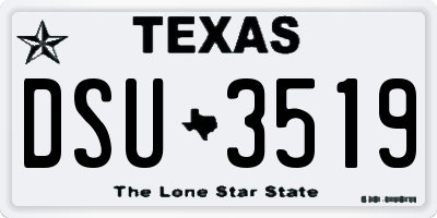 TX license plate DSU3519