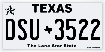 TX license plate DSU3522