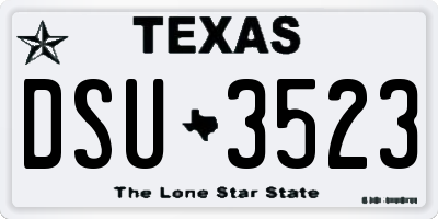 TX license plate DSU3523