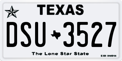TX license plate DSU3527