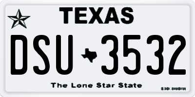 TX license plate DSU3532