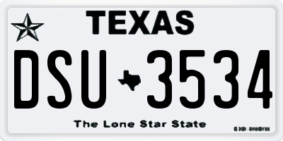TX license plate DSU3534