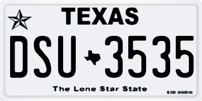 TX license plate DSU3535