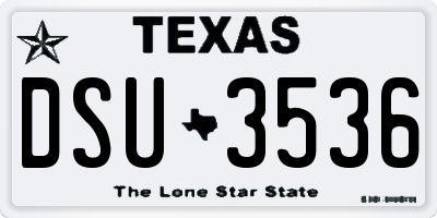 TX license plate DSU3536