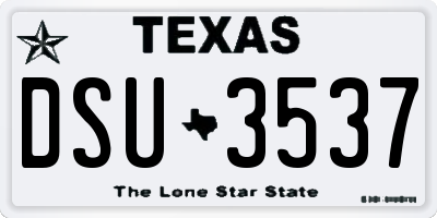 TX license plate DSU3537