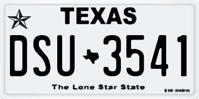 TX license plate DSU3541