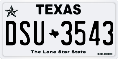 TX license plate DSU3543