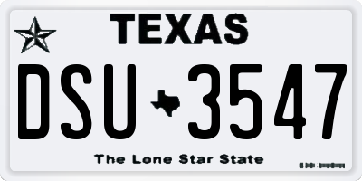 TX license plate DSU3547
