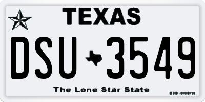 TX license plate DSU3549