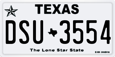 TX license plate DSU3554