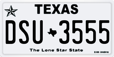 TX license plate DSU3555
