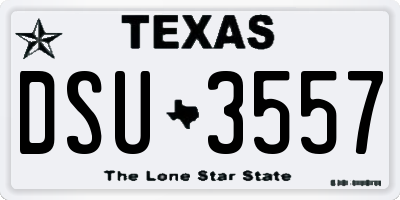 TX license plate DSU3557