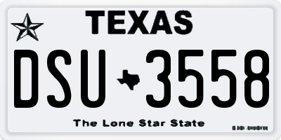 TX license plate DSU3558
