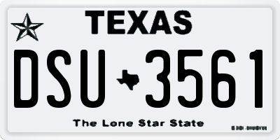 TX license plate DSU3561