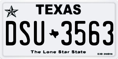 TX license plate DSU3563