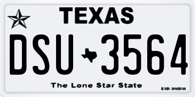TX license plate DSU3564