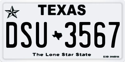 TX license plate DSU3567