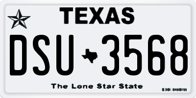 TX license plate DSU3568