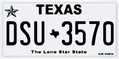 TX license plate DSU3570