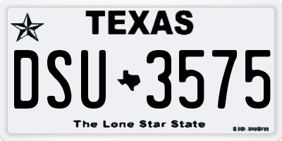 TX license plate DSU3575