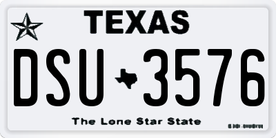 TX license plate DSU3576