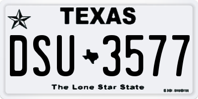 TX license plate DSU3577